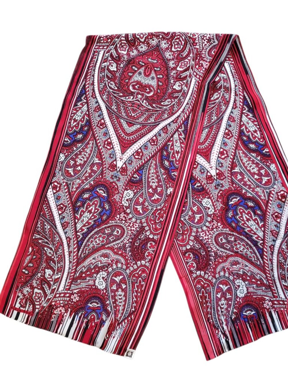 Anne Klein 100% Silk Paisley Art Red Scarf